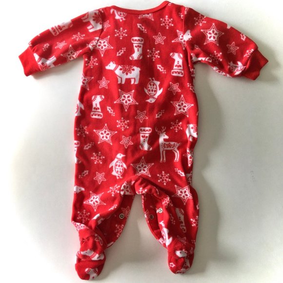 Carter’s Long-Sleeved Christmas 1-Piece Fleece Footie PJs - Picture 2 of 4